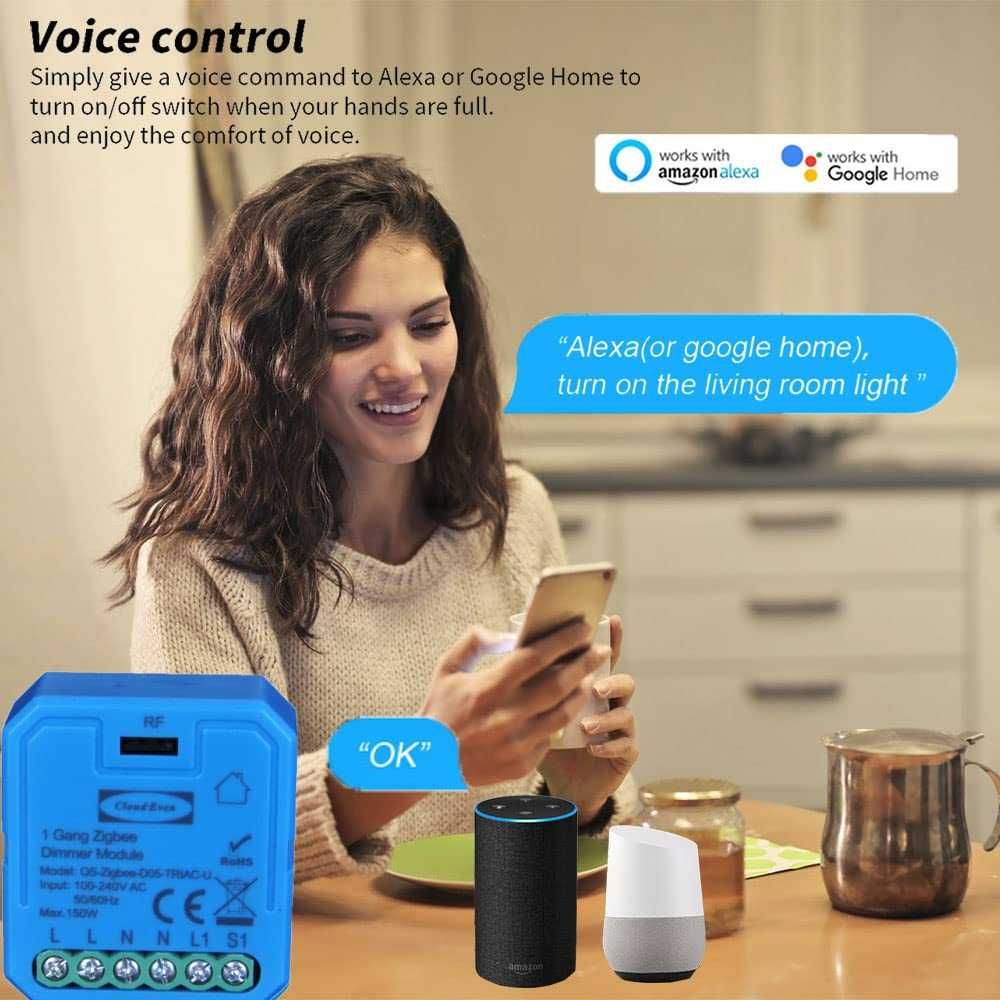 НОВ! Интелигентен димерен модул ZigBee, 150W, Smart Life,Tuya