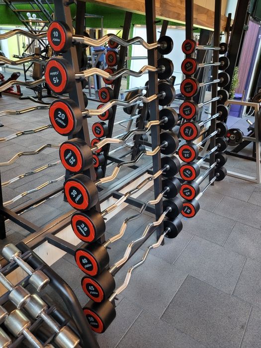 Фиксирани фитнес  лостове криви и прави Барбели чисто нови 10-50 kg