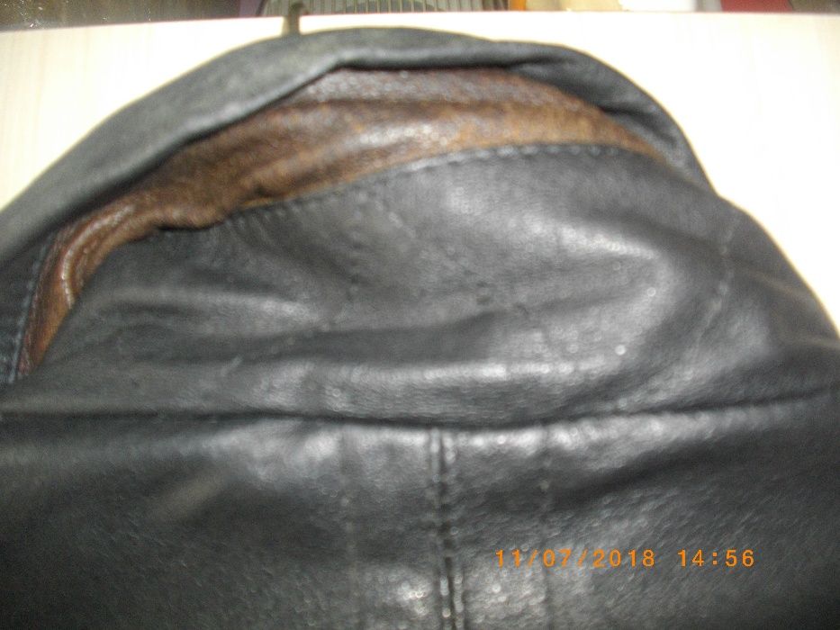 Мъжко-Яке Естествена Кожа-Агнешка Напа-№50-Почти Ново-Голямо-Късо