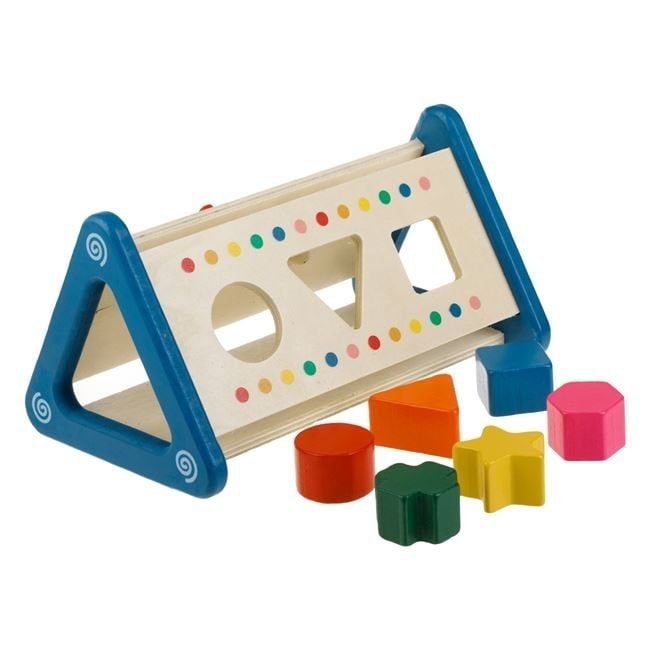 Дървена играчка с геометрични фигури-23.5x14x12.5 см./играчка сортер