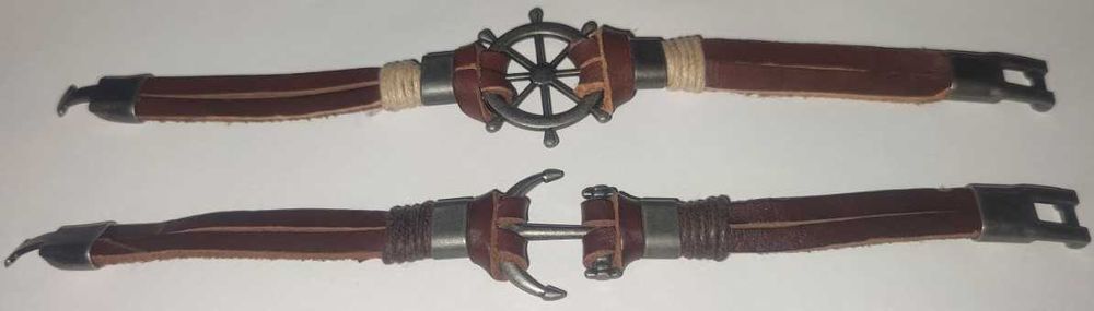 Мужские стильные кожаные браслеты