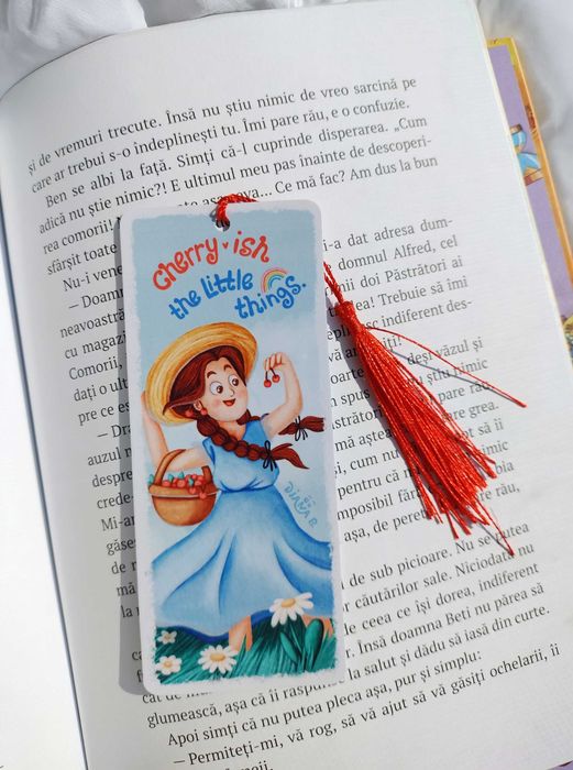 Semn de carte copii, laminat, ilustratie handmade