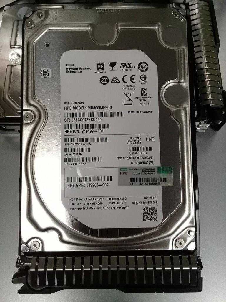 Продам серверный жесткий диск MB8000JFECQ HP 8-TB 12G 7.2K 3.5 SAS