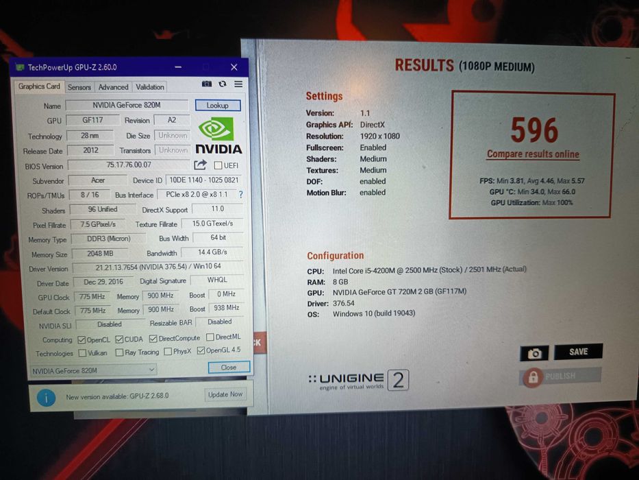 Laptop Acer esport gaming, Core i5, Nvidia 820m, hdd 1TB, 8gb, full hd