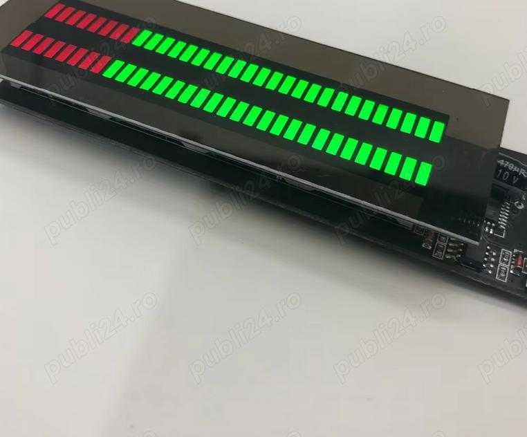 Vumetru stereo 32 leduri ( 2x16 leduri) verde - rosu, nou,