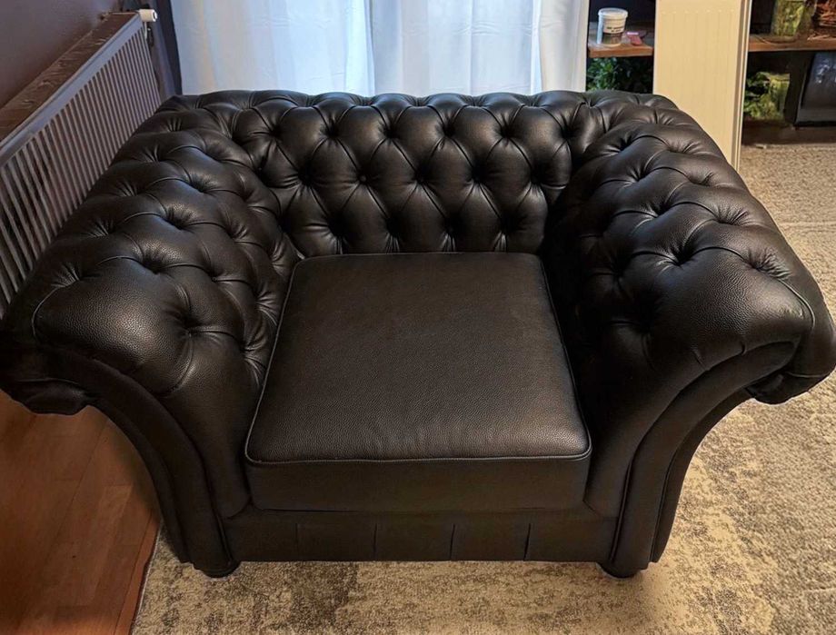 Pat Premium 160x200 Chesterfield Negru Easy Water Clean | mobila Dalin