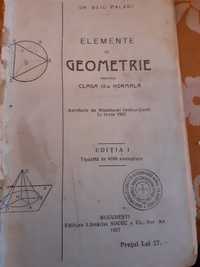 Elemente de geometrie pentru clasa a III a Normala-1927