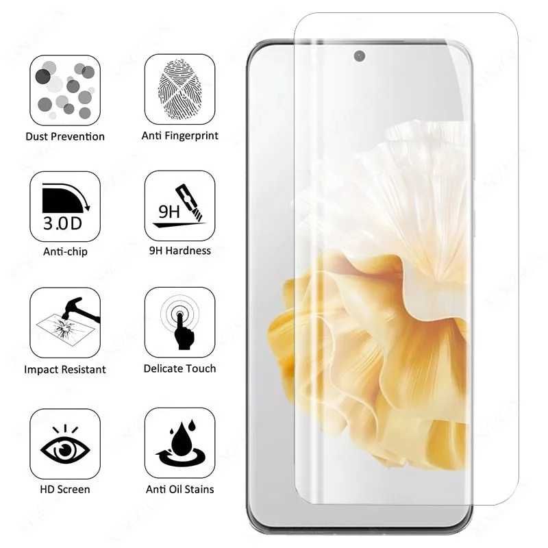 Huawei P60 Pro / 3D UV ТЕЧНО ЛЕПИЛО Стъклен протектор за екран