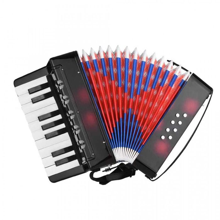 Acordeon copii 17 clape 8 basi, Initiere joaca 3-7 ani, 23x10cm,Culori