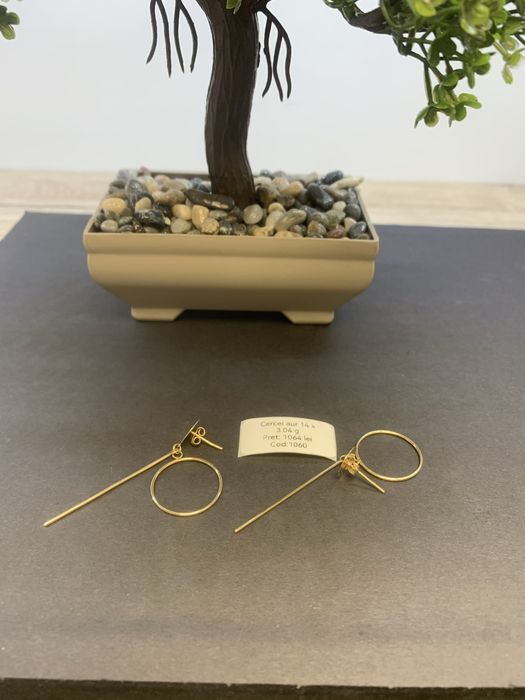 Cercei aur 14 k certificat anpc