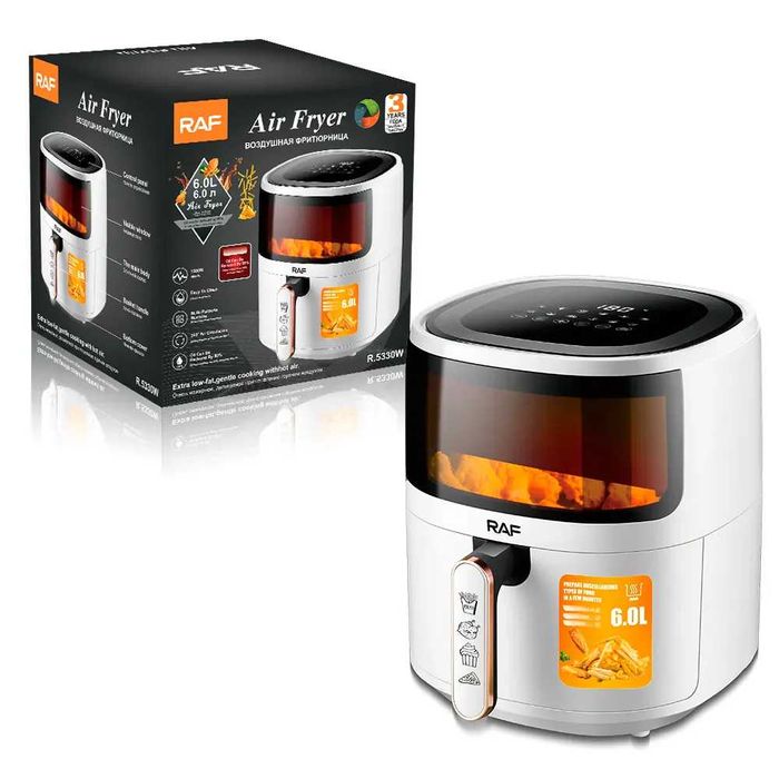 Air Fryer RAF 5330W 6L, 1500W, friteuza cu aer cald, alb