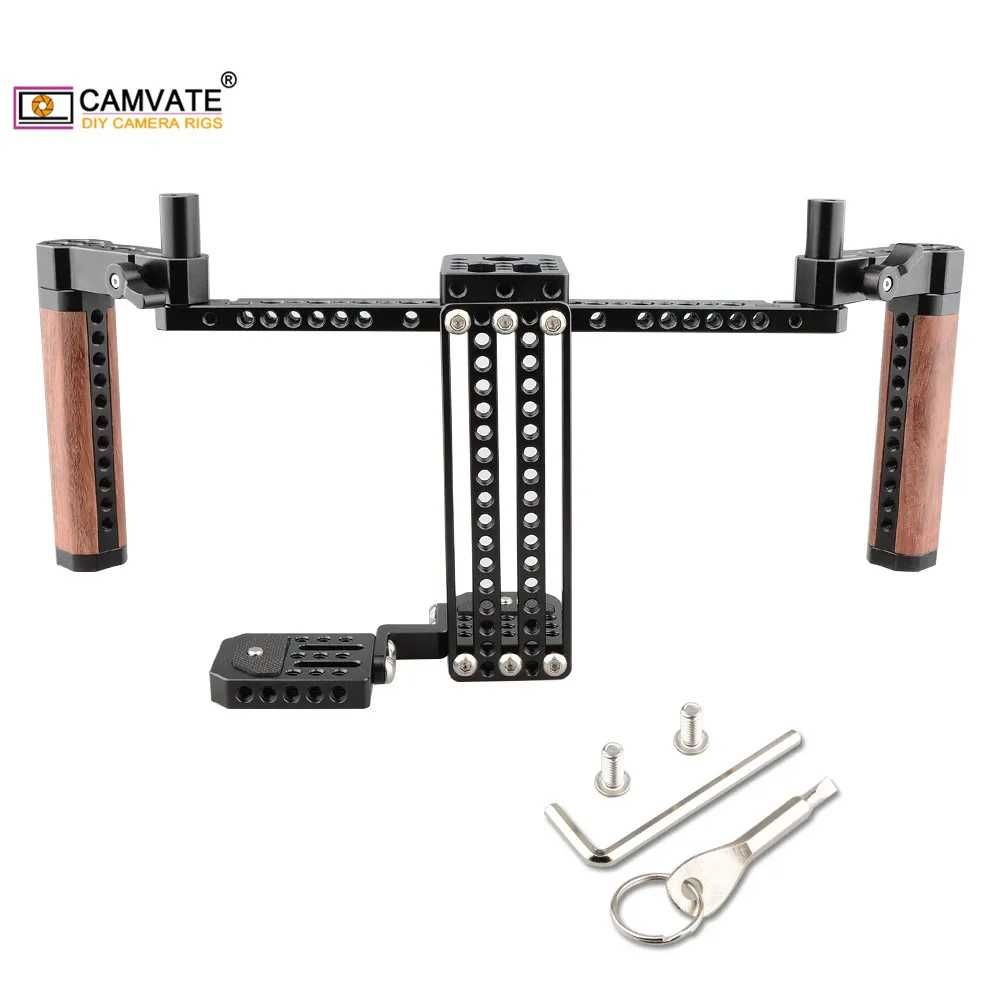 CAMVATE Director Monitor Cage Rig With Wooden Handles For 5" & 7"