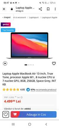 Laptop Makbook  air 13 " proceso apple m1 8 nuclee cpu si 7 nuclee gpu