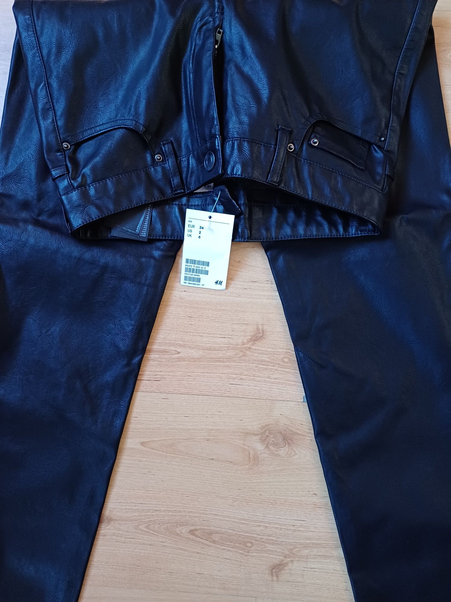 Нов кожен панталон H&M р.XS/34