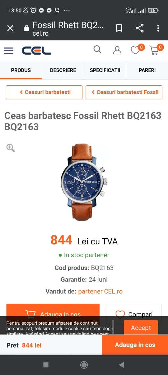 Ceas barbatesc Fossil