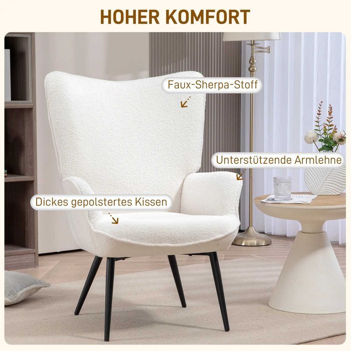 Релаксиращ стол HOMCOM модерен дизайн, 71x77x102 см