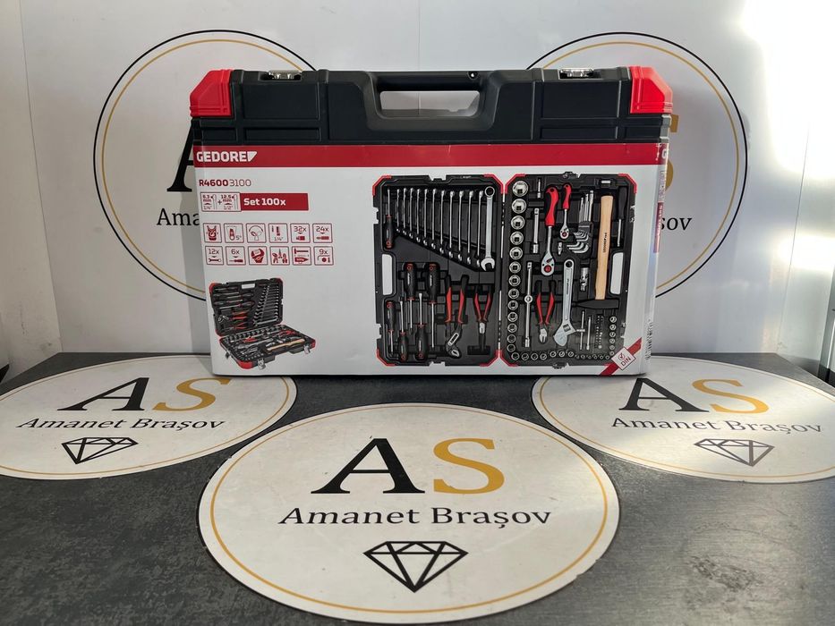 Trusa scule chei tubulare clichet Gedore 100 buc R4600 3100