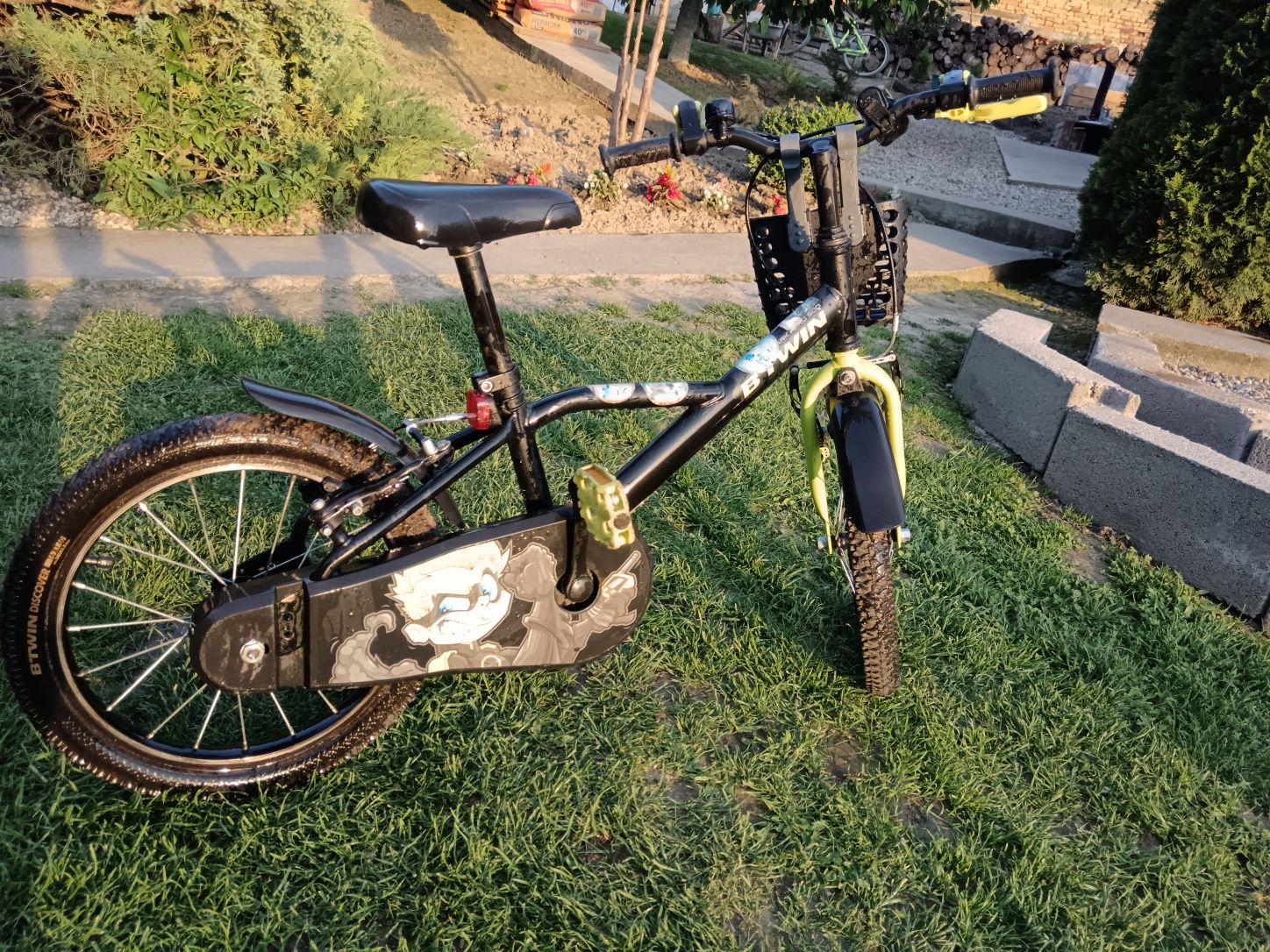 Bicicletă 16 inch 4-6 ani DISCOVER 500 Albastru Copii