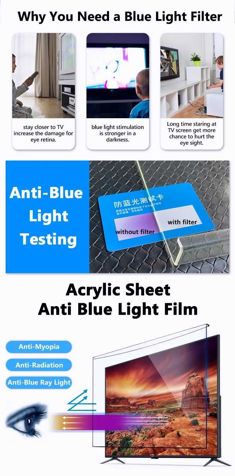 Качествен протектор за монитор/телевизор 17 до 65" Anti Blue Light, UV