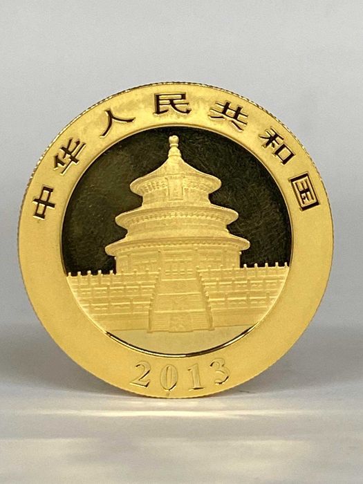 1 унция златна китайска панда от 2013 / Чисто нова