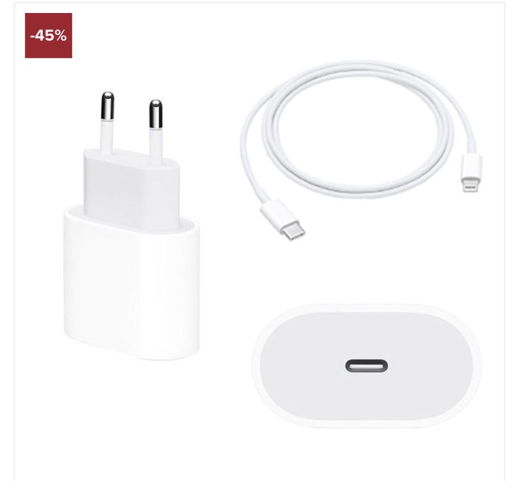 Incarcator Priza, iPhone, Fast Charge, Intrare USB Type-C, 20W, Alb
