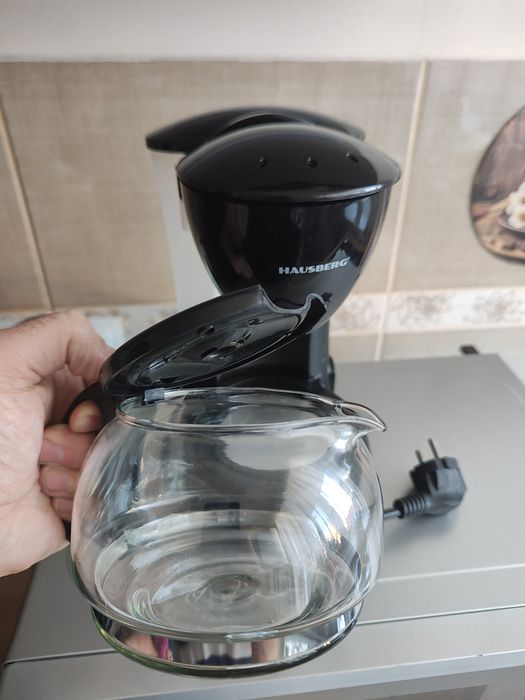Filtru de cafea Hausberg HB-3650, 600 ml, 800 W, Negru