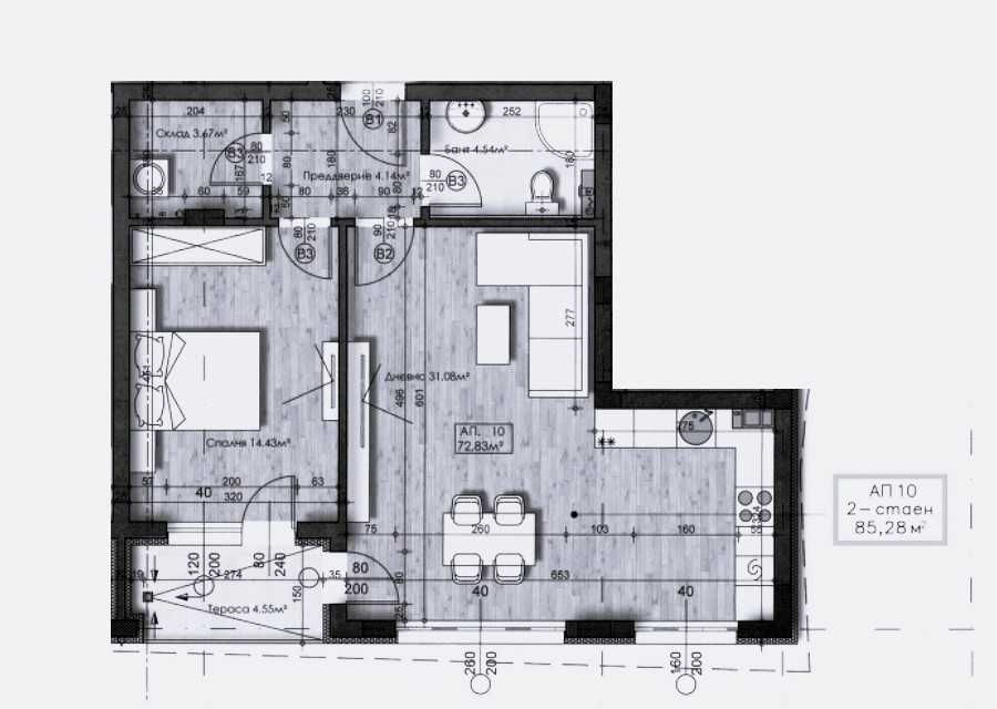 Продава двустаен апартамент в Студетски град