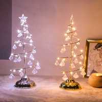 Коледна елха акумулаторна нощна лампа LED с диаманти