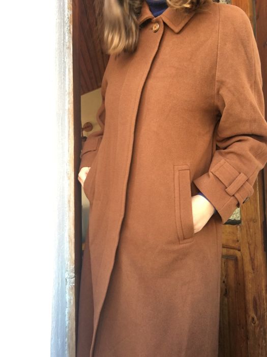 100% вълнено дълго палто, цвят камила