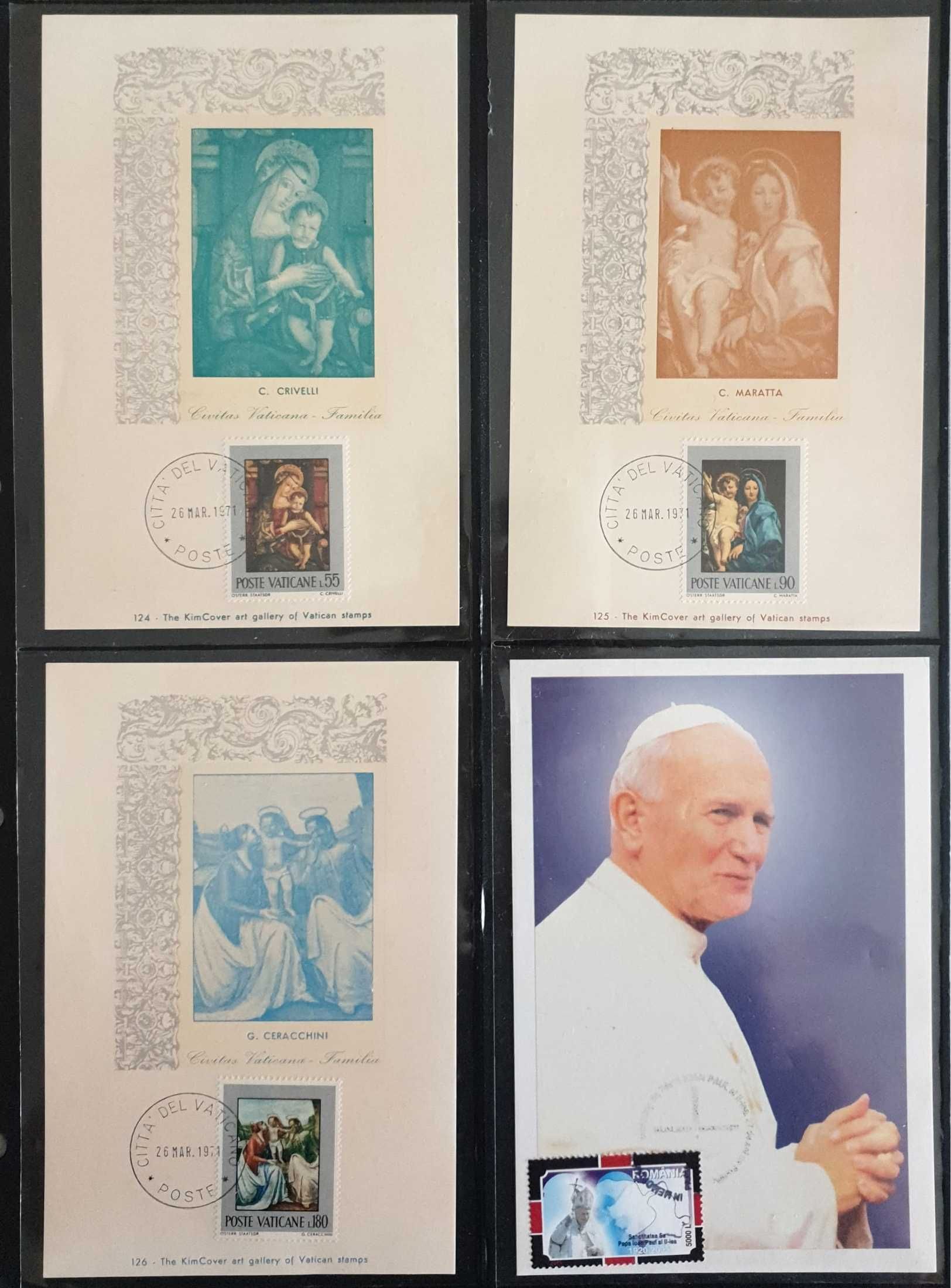 35 carti postale cu timbre The KimCover art gallery of Vatican stamps