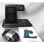 Statie de incarcare wireless 3 in 1, incarcare rapida, pliabila, negru
