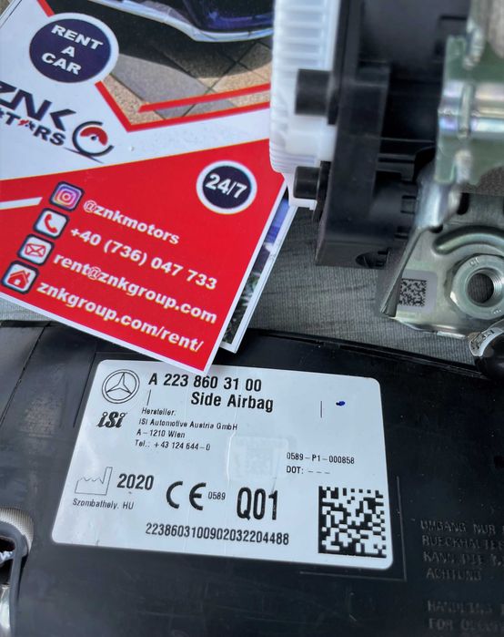 Mercedes Benz w223 airbag volan pasager scaun cortina genunchi centuri