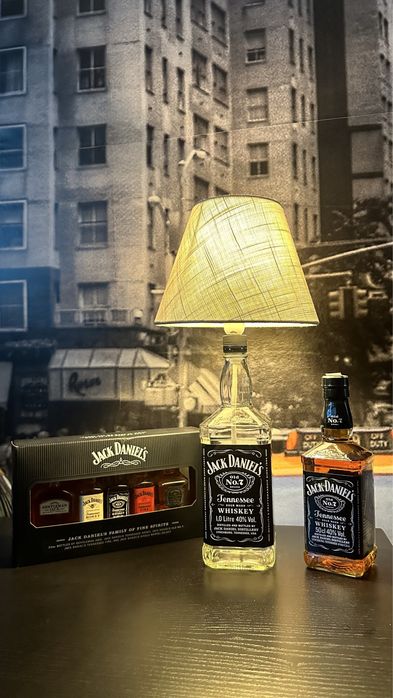 Lampa jack daniels vintage led abajur lampa birou handmade idei cadou