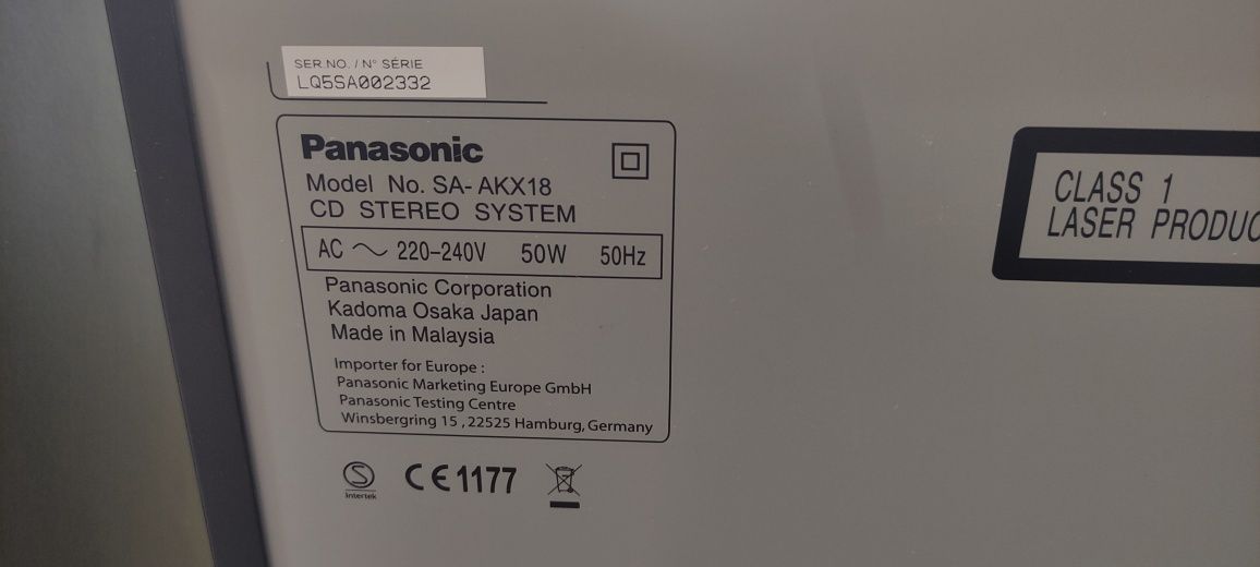 Стерео Уредба Аудио Система Panasonic Bluetooth USB