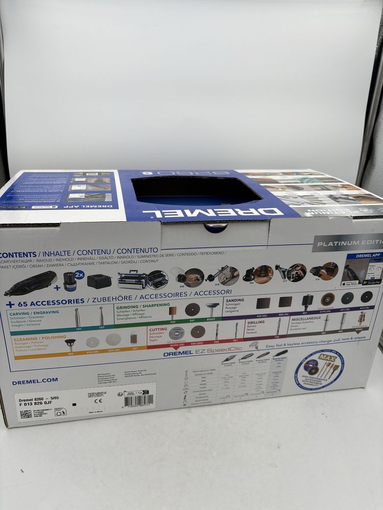DREMEL 8260-5/65 Unealta multifunctionala cu 2 acumulatori 12V, 65pies