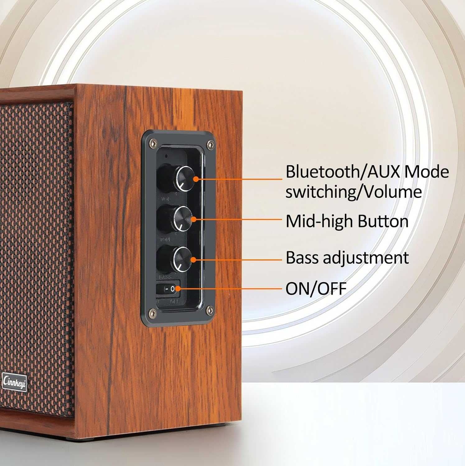 40W Bluetooth дървени компютърни високоговорители 2.0 със силен бас