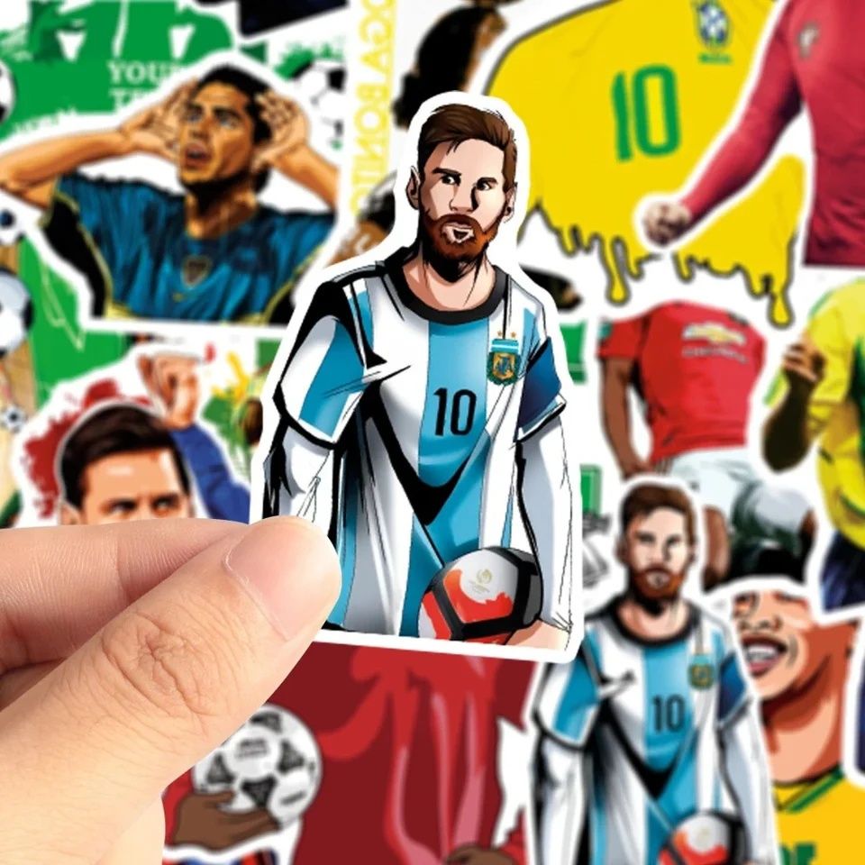 Set 50 abțibilduri stickers Football Star Neymar Messi Ronaldo laptop