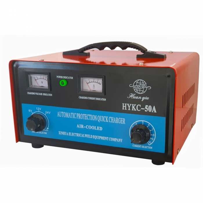 Зарядно за акумулатор 6V/12V/24V до 50A – Защита, амперметър