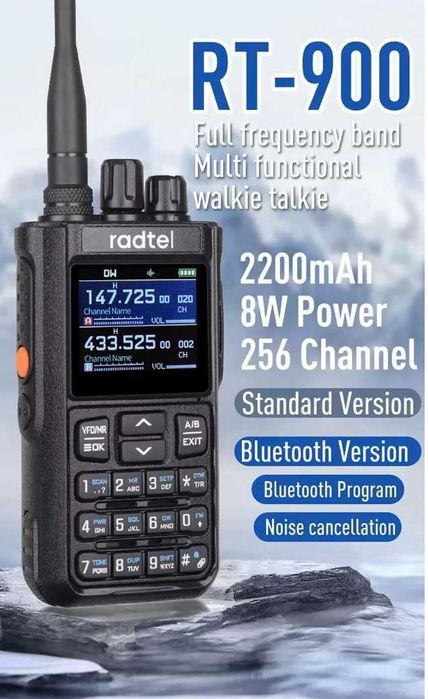 Radtel RT-900 8W Radio cu bandă completă Walkie Talkie 256CH NOAA
