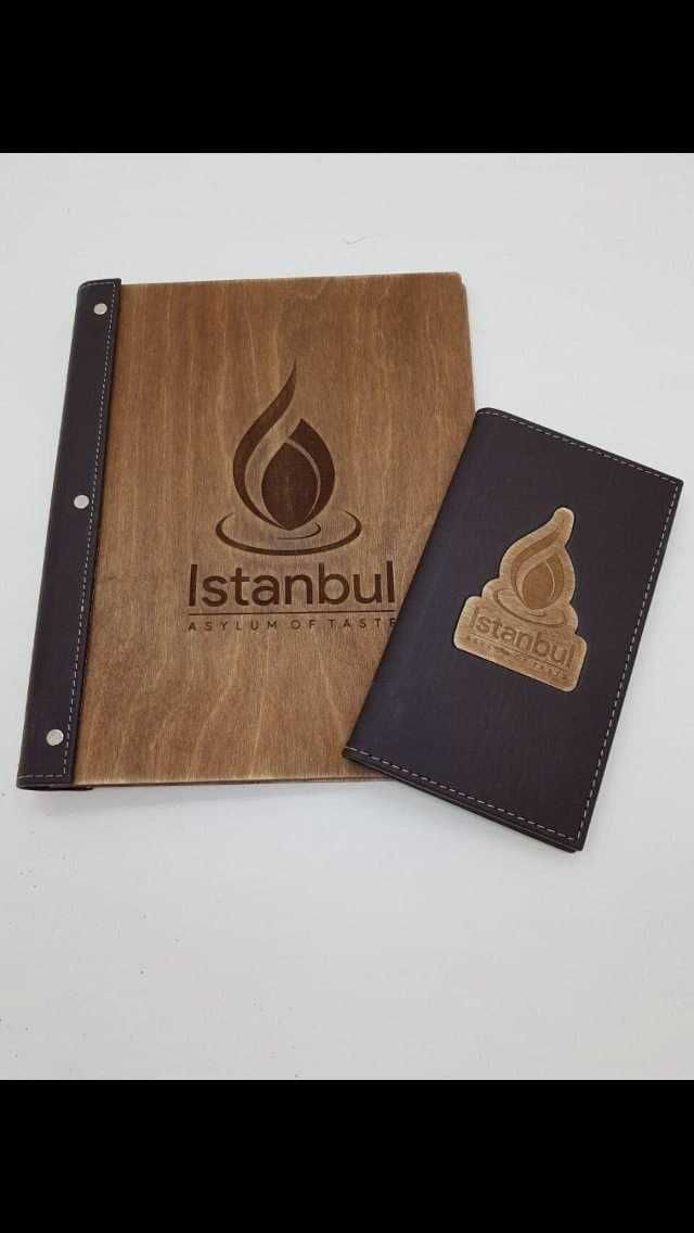 Дизайн и изготовление Кожаных книг с логотипом для ресторана и кафе!