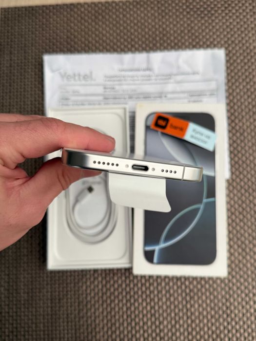 36М ГАР! iPhone 16 Pro MAX Лизинг от 73лв/м White Titanium 256GB бял