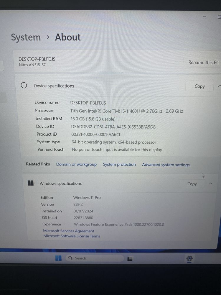 Acer Nitro AN515-57