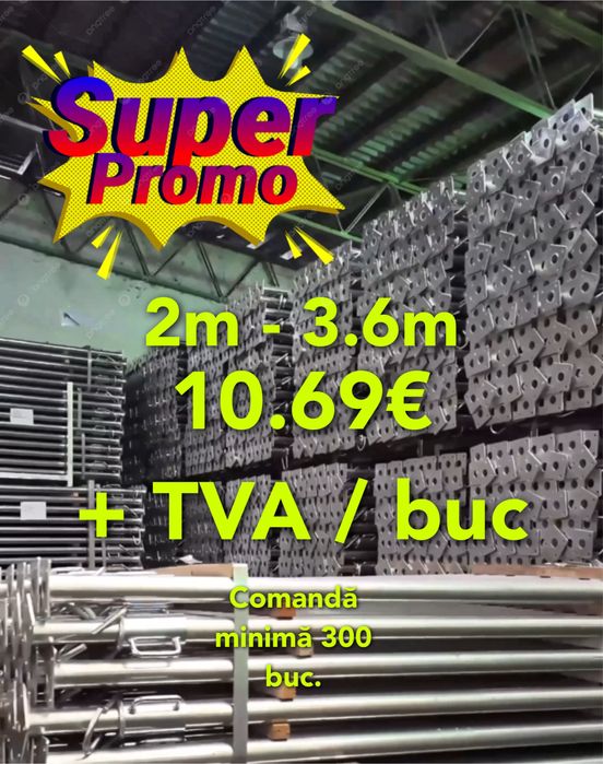 Popi metalici zincati 2m - 3.6m 10.69€+ TVA / buc