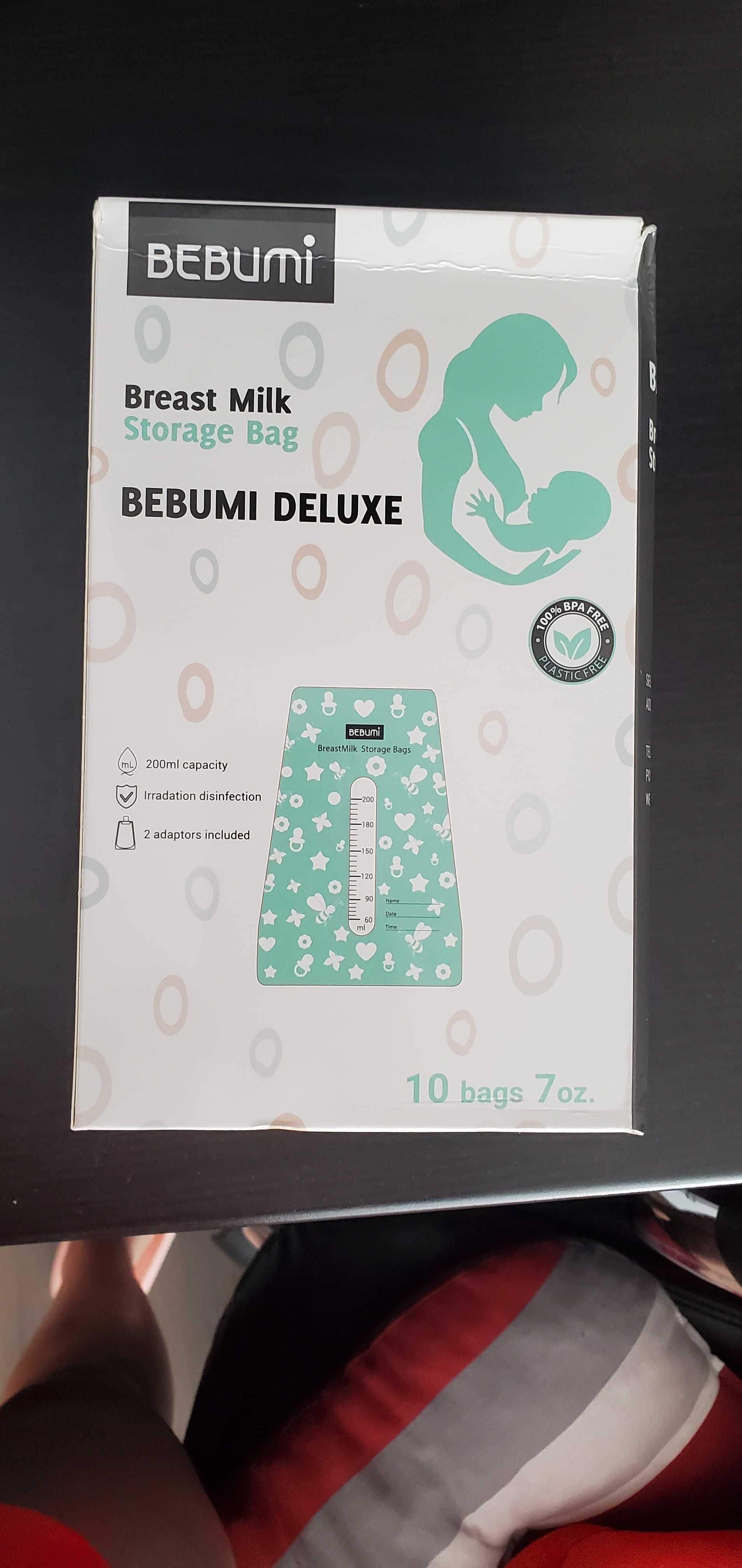 Pompă de sân electrică dublă -BEBUMI DELUXE + pungi de stocare lapte