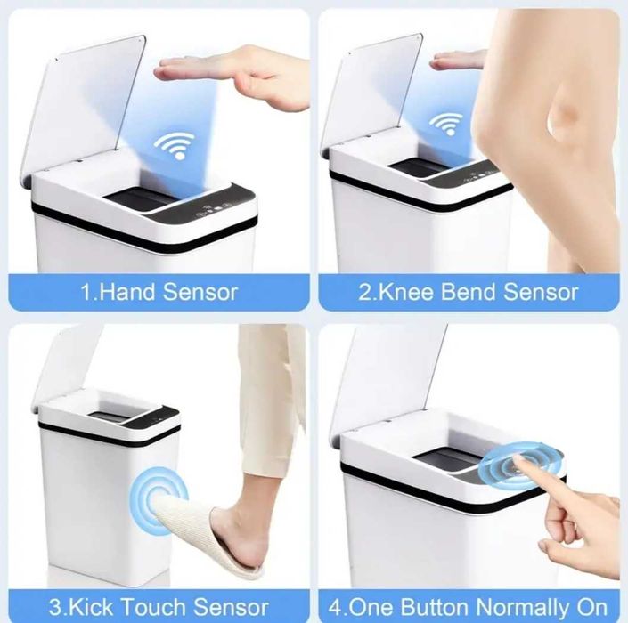 Безконтактен Умен Кош за Отпадъци с Инфрачервен Сензор