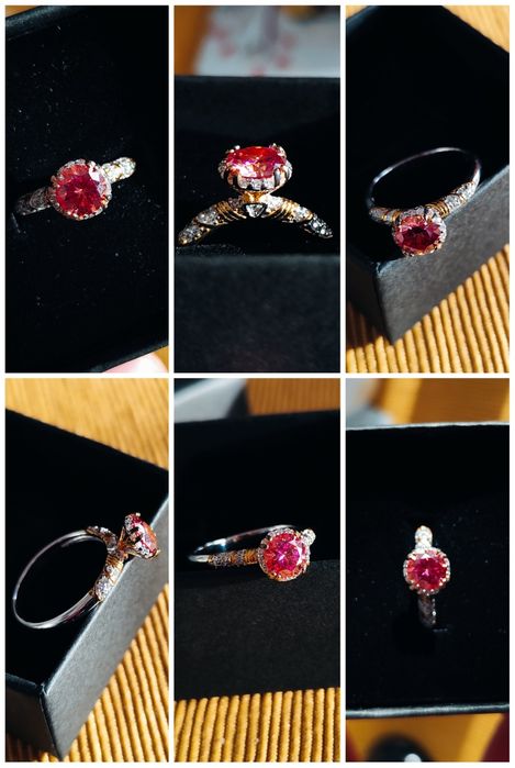 Inel logodna diamant moissanite, 1, 2, 3 carate