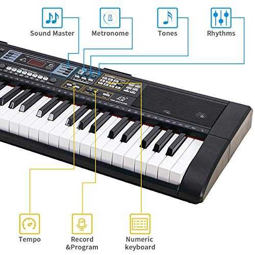 Orga electronica MQ607 Bluetooth +Stativ+Casti+Microfon, Pian 61 clape