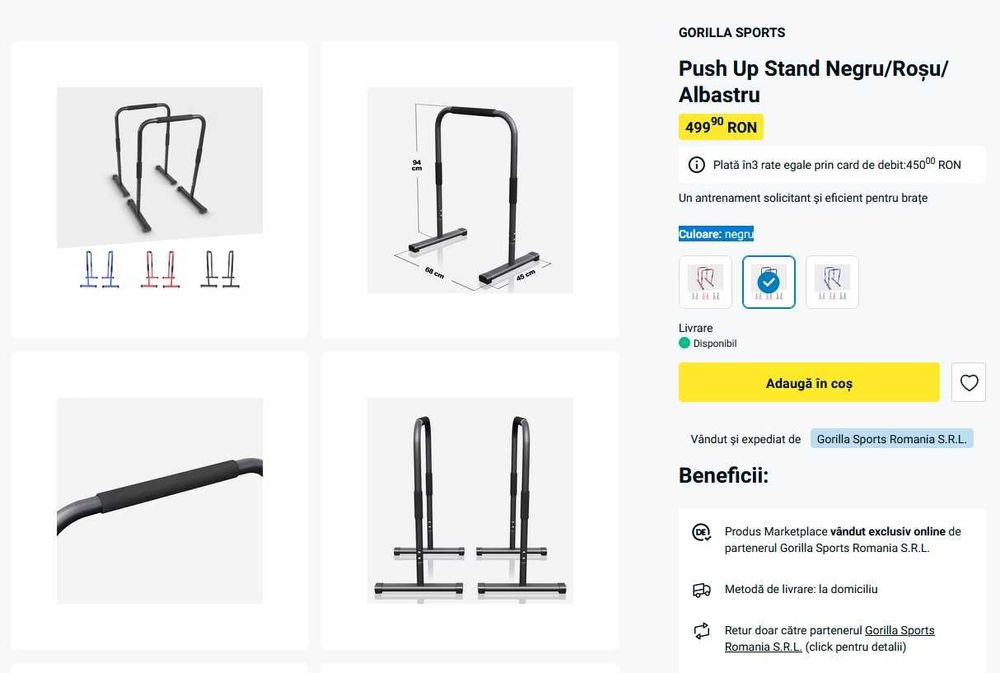 Push Up Stand Negru