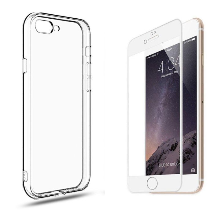 Pachet Full Husa Silicon si Folie Sticla Curbata 6D 11D Iphone 8