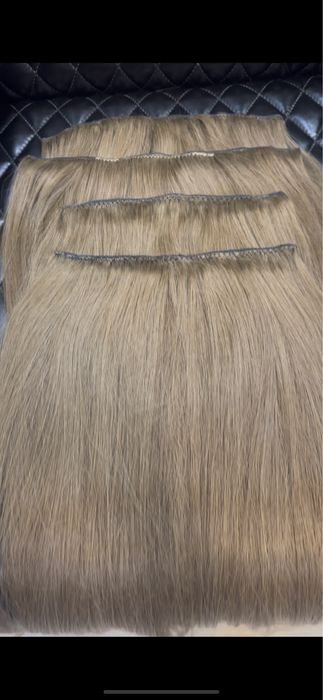 Естествена коса от един донор светло кестенва.200 гр 65см
